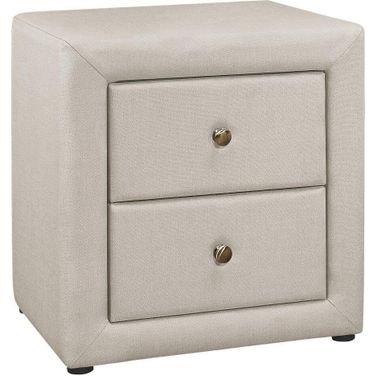 21 Inch Beige Linen Night Stand