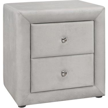 21 Inch Light Grey Velvet Night Stand