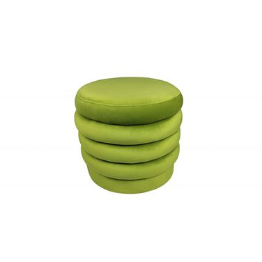 21 Inch Velvet Tufted Round Cocktail Ottoman In Green