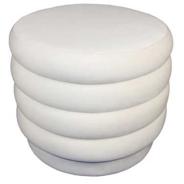 21 Inch Velvet Tufted Round Cocktail Ottoman In White