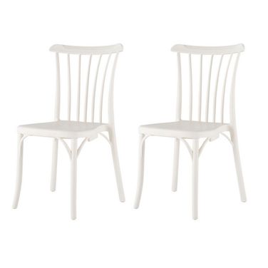 22 Inch Heavy Duty Plastic Outdoor Stacking Dining Chairs Set of 4 In White