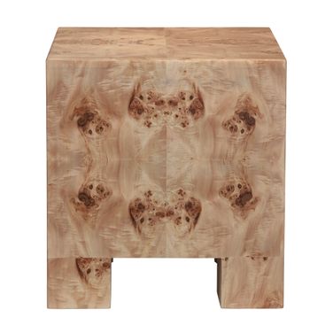 22 Inch Mappa Burl Square Accent/End Table In Brown
