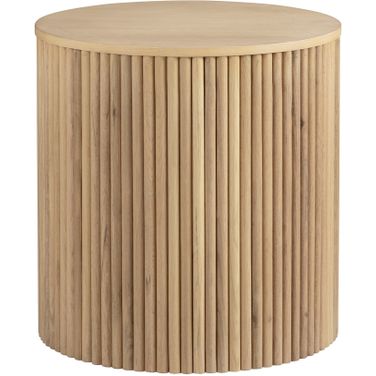 22 Inch Round Fluted End Table In Brown