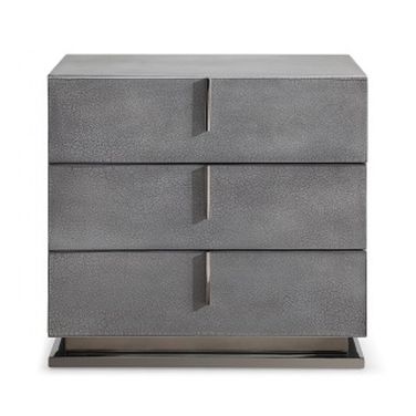 22 Inch Solid and Manufactured Wood Three Drawer Nightstand In Gray