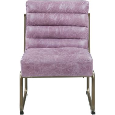 22 Inch Top Grain Leather Ikat Side Chair In Wisteria and Steel Blue