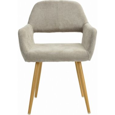 22 Inch Upholstered Arm Chair In Brown and Gray