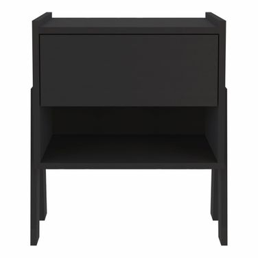 22 Inch Wood One Drawer Nightstand In Black