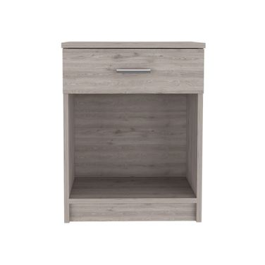 22 Inch Wood One Drawer Nightstand In Light Gray