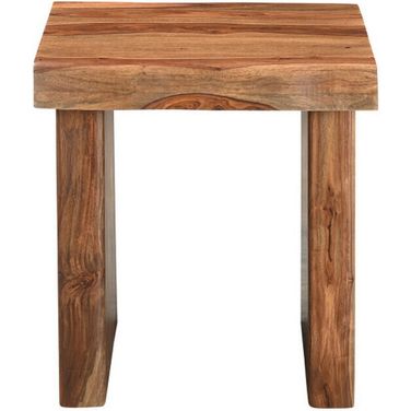 23 Inch Solid Wood Square Live Edge End Table In Brown