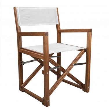 23 Inch Wood Solid Wood Indoor Outdoor Director Chair In White and Natural