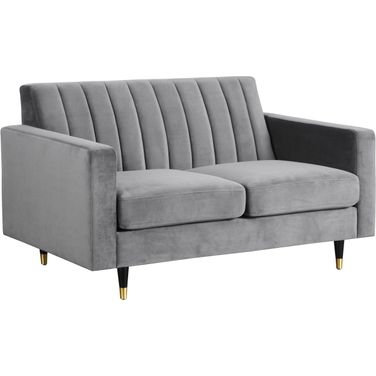 Lola Velvet Loveseat In Grey