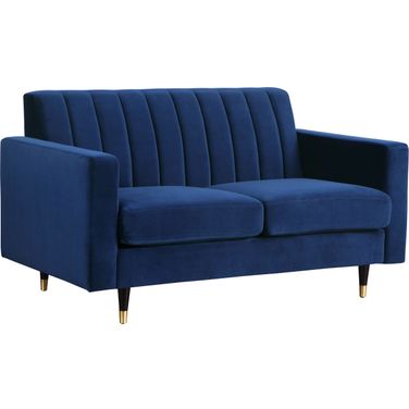 Lola Velvet Loveseat In Navy