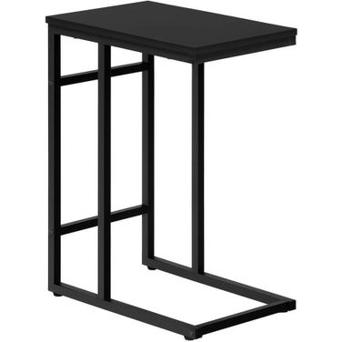 24 Inch Accent Table In Black And Black Metal