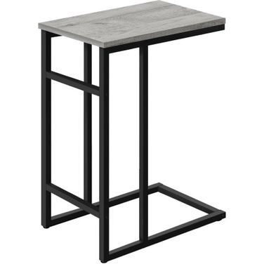 24 Inch Accentt Table In Grey And Black Metal