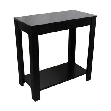 24 Inch End Table with Shelf In Black