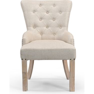 24 Inch Fabric Tufted Arm Chair In Beige