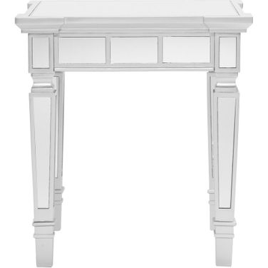 24 Inch Glass Square End Table In Silver