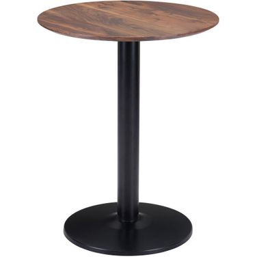 24 Inch Round End Table In Black and Brown