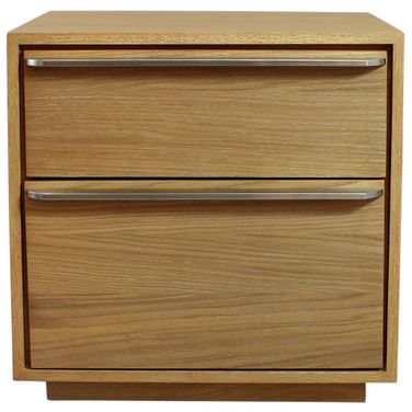 24 Inch Solid and Manufactured Wood Two Drawer Nightstand In Natural