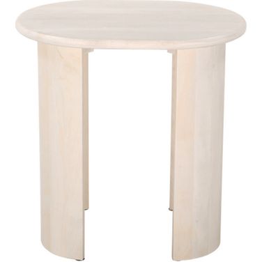 24 Inch Solid Wood Oval End Table In Natural