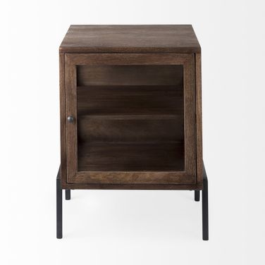 24 Inch Solid Wood Square End Table In Brown