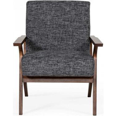 24 Inch Upholstered Arm Chair In Brown and Gray