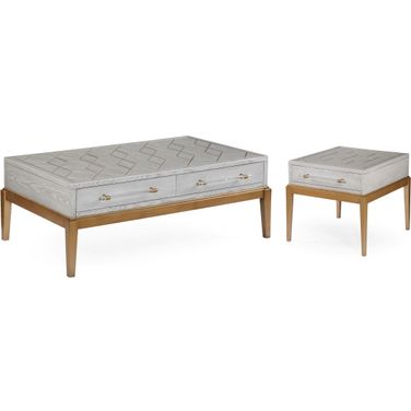Metro Oyster White Rectangular Occasional Table Set
