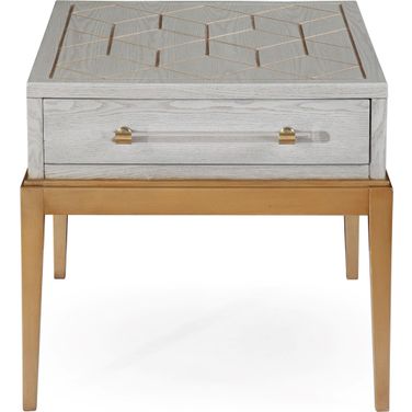 Metro Oyster White Rectangular End Table