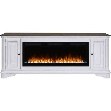 244 82 Inch Console with Fire FTS In Brown