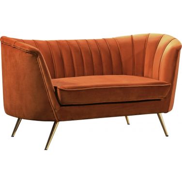 Margo Velvet Loveseat In Cognac