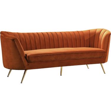 Margo Velvet Sofa In Cognac