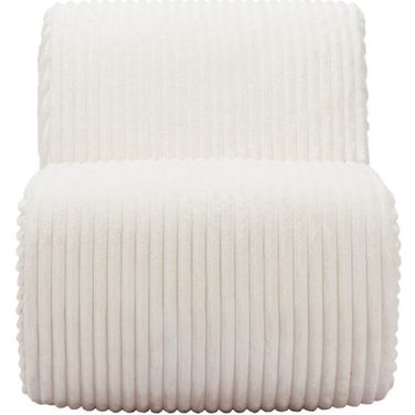 26 Inch Corduroy and Upholstered Lounge Chair In White