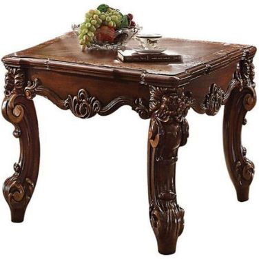 26 Inch Manufactured Wood Square End Table In Cherry
