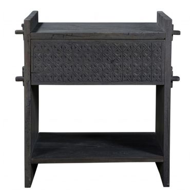 26 Inch One Drawer Nightstand In Dark Gray