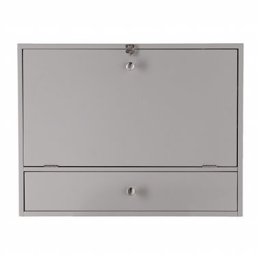 26 Inch Wall Mounted Floating Desk In Gray