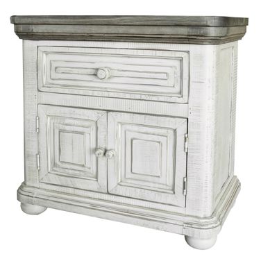 27 Inch Solid Wood One Drawer Nightstand In Ivory