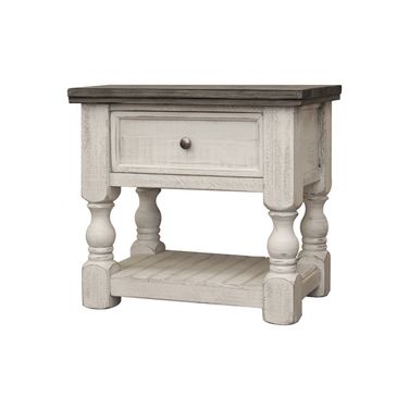 27 Inch Solid Wood One Drawer Nightstand In Ivory