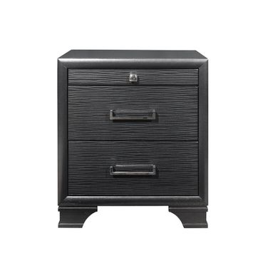 27 Inch Wood Two Drawer Nightstand In Gray