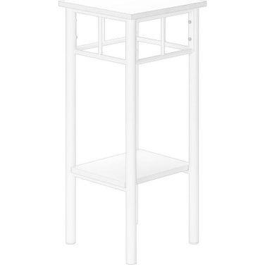 28 Inch Accentt Table In White Metal