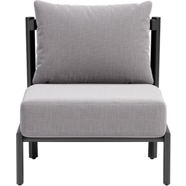 28 Inch Fabric Side Chair In Gray and Black
