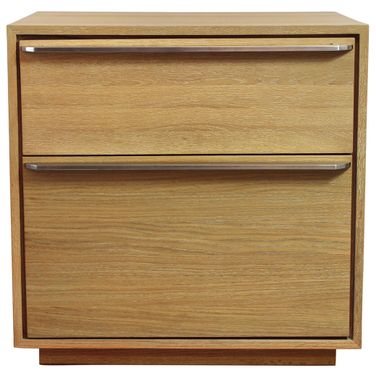 28 Inch Solid and Manufactured Wood Two Drawer Nightstand In Natural