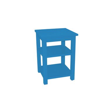 28 Inch Solid Wood Nightstand In Blue