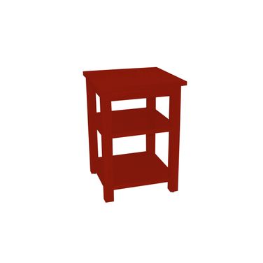 28 Inch Solid Wood Nightstand In Red