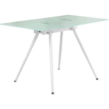 28 x 48 Inch White Computer Desk With 8 Mm Tempered Glass