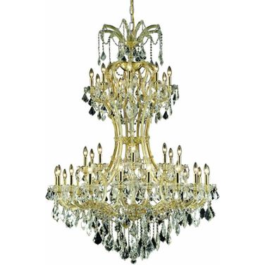 Maria Theresa 46" Gold 36 Light Chandelier With Clear Royal Cut Crystal Trim