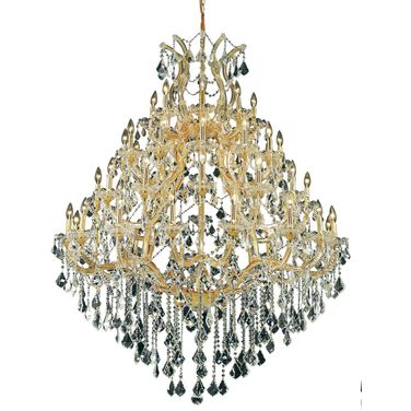 2800G46G/RC Maria Theresa 46" Gold 49 Light Chandelier With Clear Royal Cut Crystal Trim