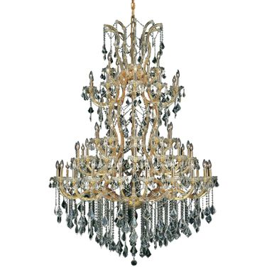 2800G54G/RC Maria Theresa 54" Gold 61 Light Chandelier With Clear Royal Cut Crystal Trim