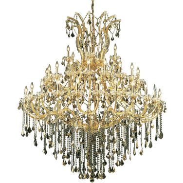 Maria Theresa 60" Chrome 49 Light Chandelier With Clear Swarovski Elements Crystal Trim