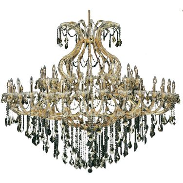2800G72G-GT/RC Maria Theresa 72" Gold 49 Light Chandelier With Golden Teak Royal Cut Crystal Trim