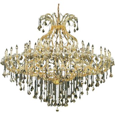 2800G72G/RC Maria Theresa 72" Gold 49 Light Chandelier With Clear Royal Cut Crystal Trim